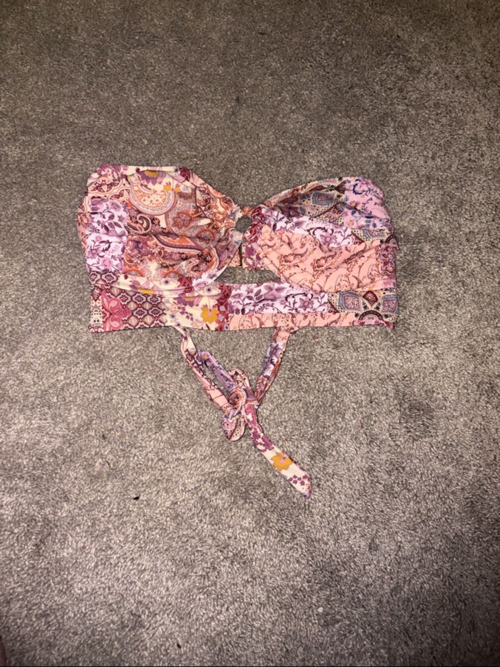 Shade shore Paisley Print Bandeau Bikini Top - Pink size 36DD